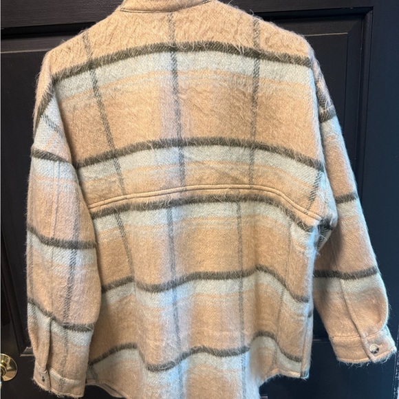 Plaid Tan and Gray Women's Jacket - Picture 7 of 7